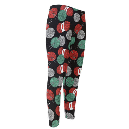 Crochet Yarn Pattern Print Men's Compression Pants