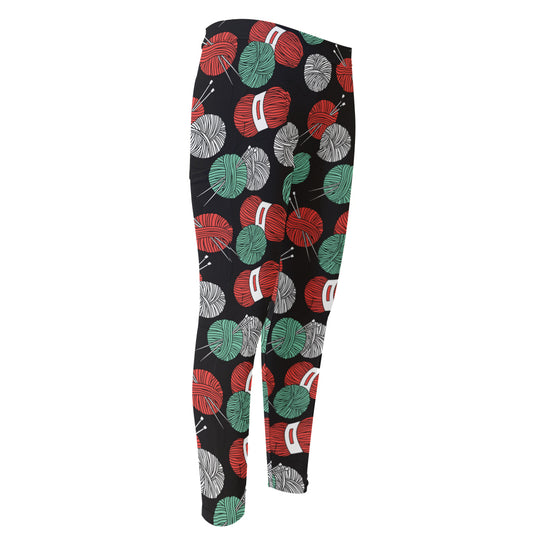 Crochet Yarn Pattern Print Men's Compression Pants