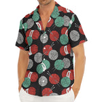 Crochet Yarn Pattern Print Men's Deep V-Neck Shirt