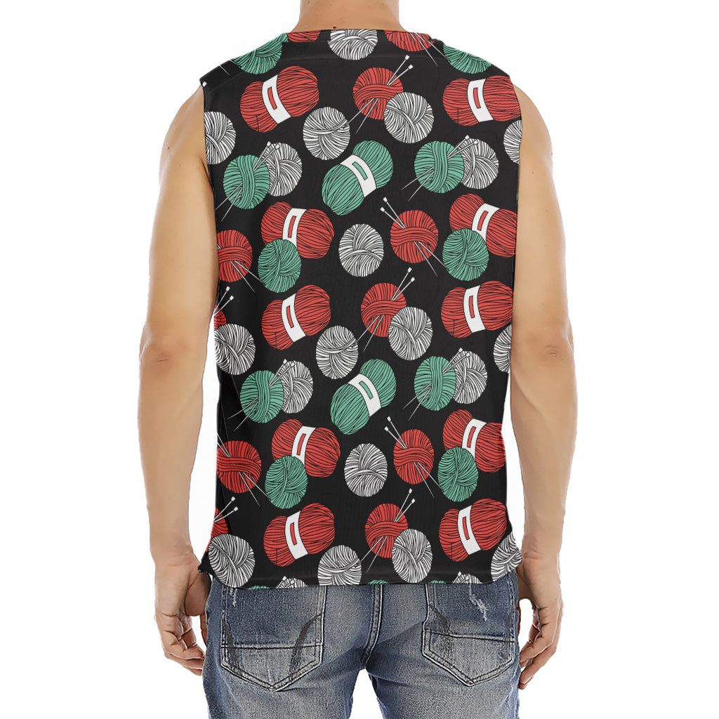 Crochet Yarn Pattern Print Men's Fitness Tank Top