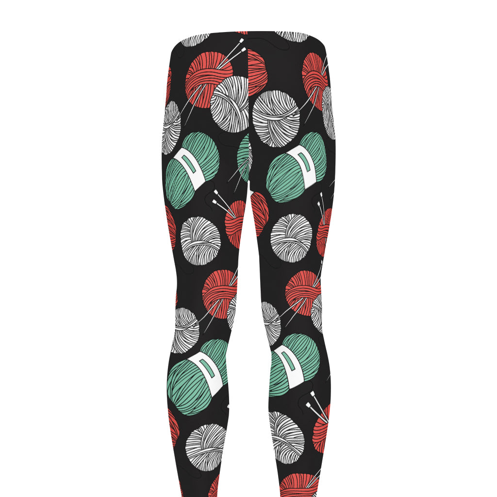 Crochet Yarn Pattern Print Men's leggings