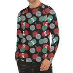Crochet Yarn Pattern Print Men's Long Sleeve Rash Guard