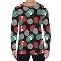 Crochet Yarn Pattern Print Men's Long Sleeve T-Shirt