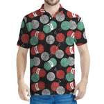 Crochet Yarn Pattern Print Men's Polo Shirt
