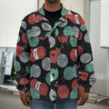 Crochet Yarn Pattern Print Men's Shirt Jacket