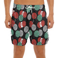 Crochet Yarn Pattern Print Men's Split Running Shorts