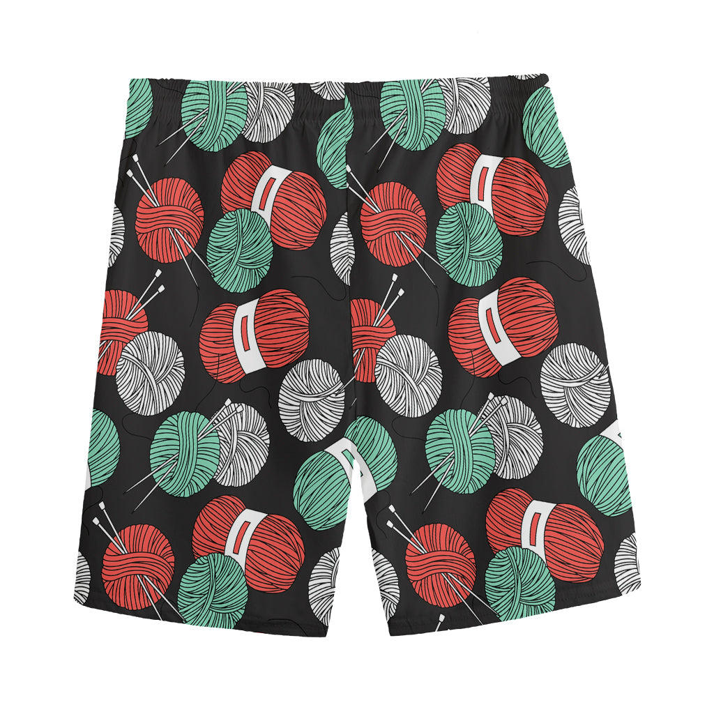 Crochet Yarn Pattern Print Men's Sports Shorts