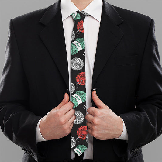 Crochet Yarn Pattern Print Necktie