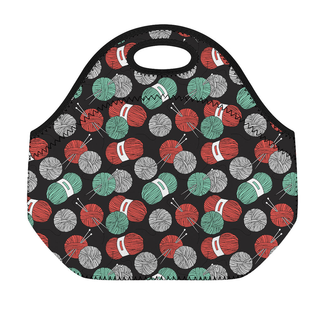 Crochet Yarn Pattern Print Neoprene Lunch Bag