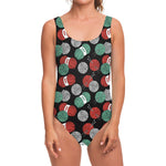 Crochet Yarn Pattern Print One Piece Swimsuit