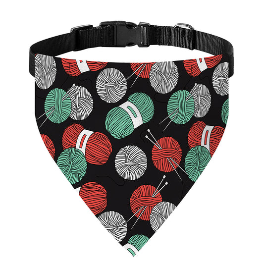 Crochet Yarn Pattern Print Over The Collar Dog Bandana
