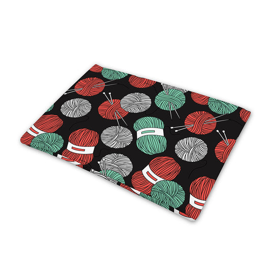 Crochet Yarn Pattern Print Pet Cooling Mat Cover
