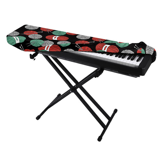 Crochet Yarn Pattern Print Piano Keyboard Cover