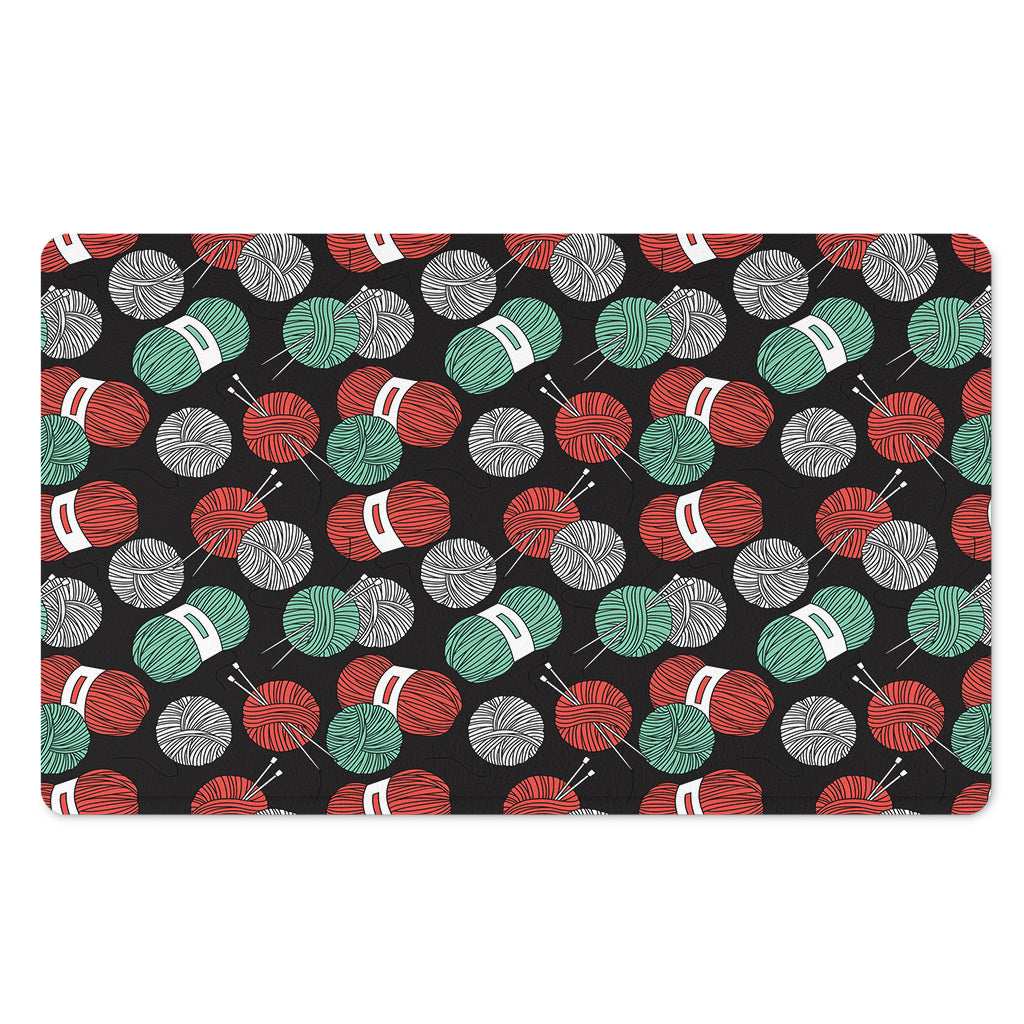 Crochet Yarn Pattern Print Polyester Doormat