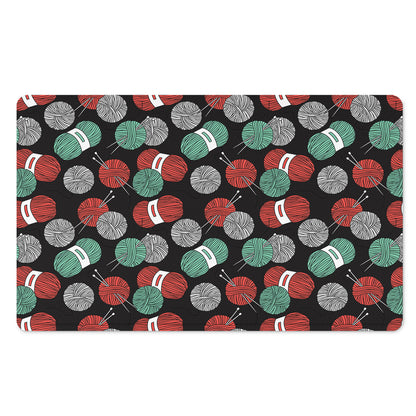 Crochet Yarn Pattern Print Polyester Doormat