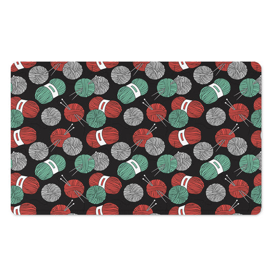 Crochet Yarn Pattern Print Polyester Doormat