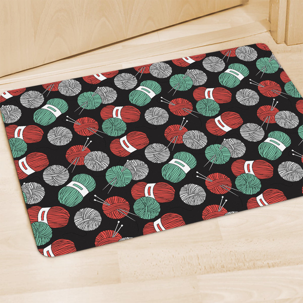 Crochet Yarn Pattern Print Polyester Doormat