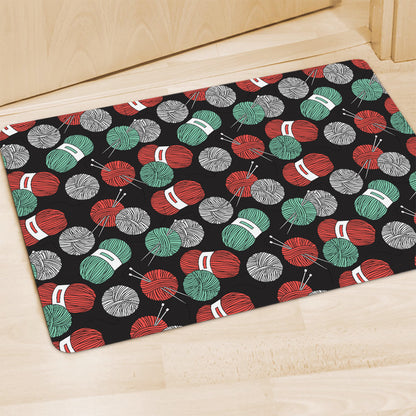 Crochet Yarn Pattern Print Polyester Doormat