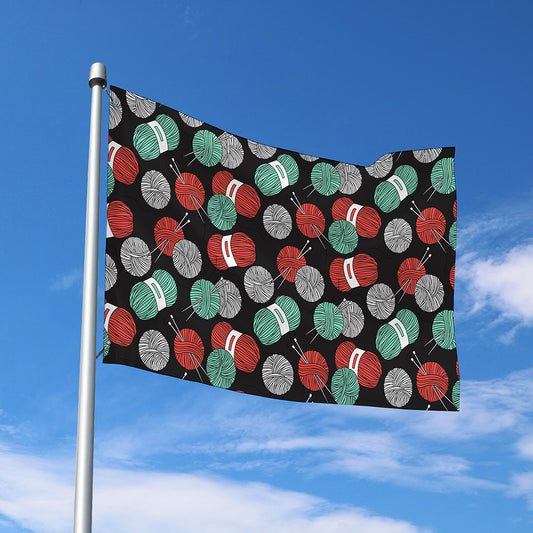 Crochet Yarn Pattern Print Polyester Flag