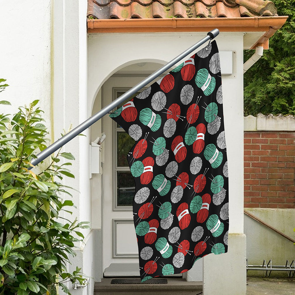 Crochet Yarn Pattern Print Polyester Flag