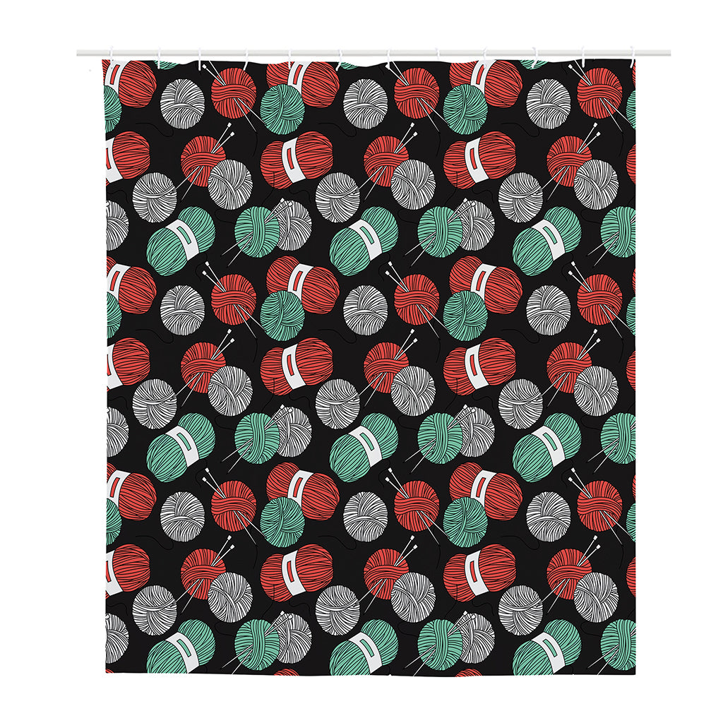 Crochet Yarn Pattern Print Polyester Shower Curtain