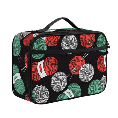 Crochet Yarn Pattern Print Portable Lunch Bag