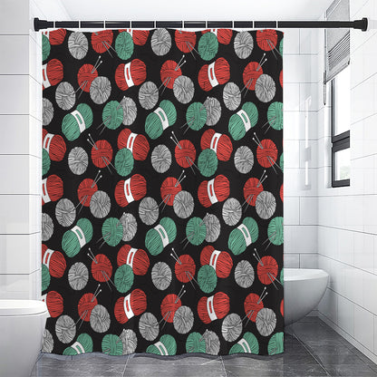 Crochet Yarn Pattern Print Premium Shower Curtain