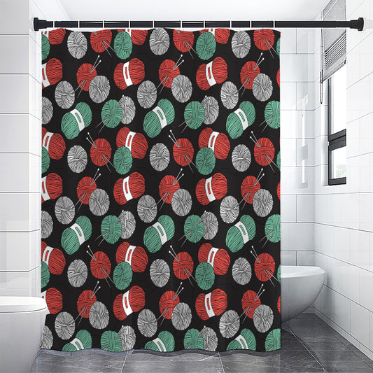 Crochet Yarn Pattern Print Premium Shower Curtain