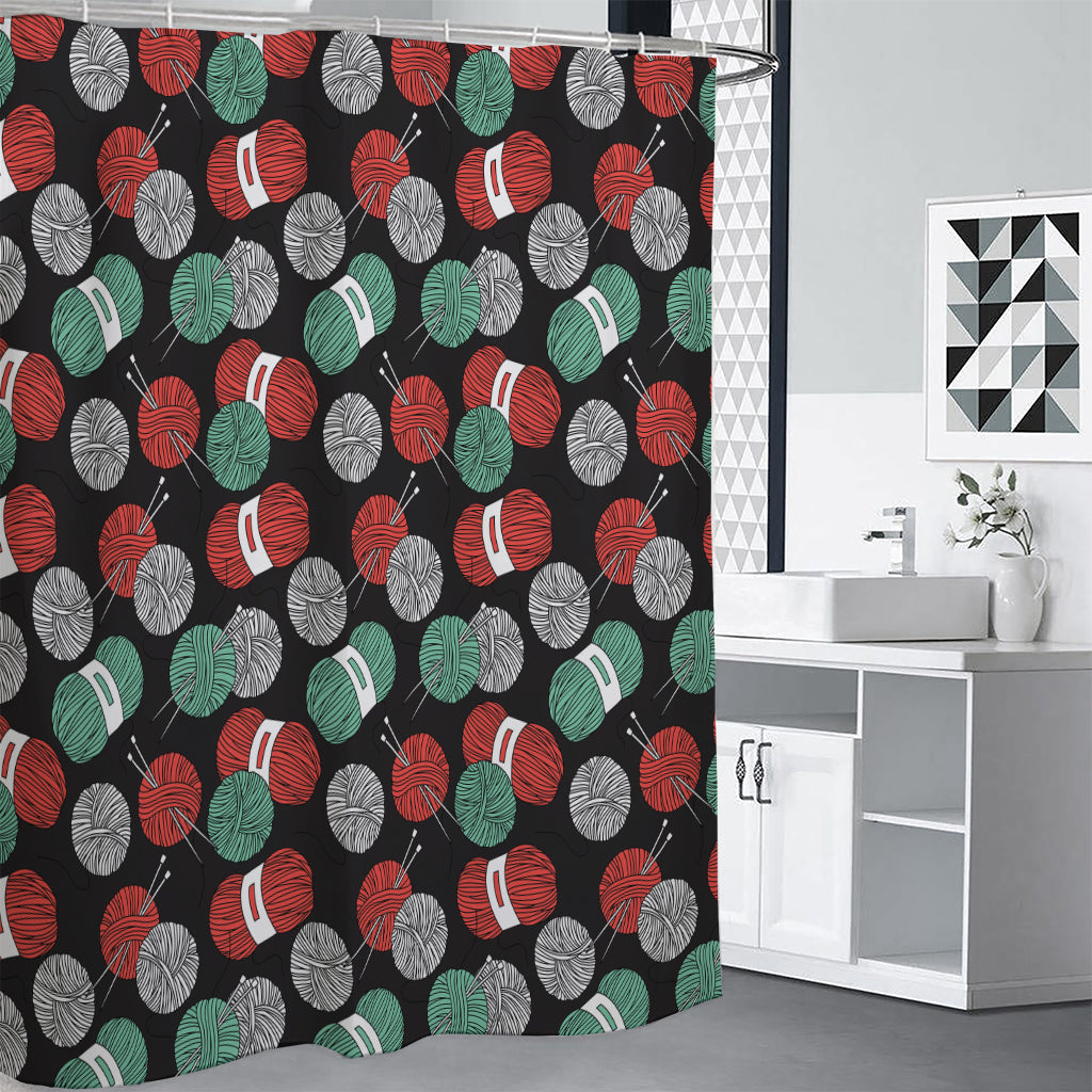 Crochet Yarn Pattern Print Premium Shower Curtain