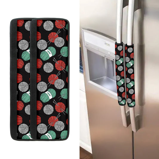 Crochet Yarn Pattern Print Refrigerator Handle Covers