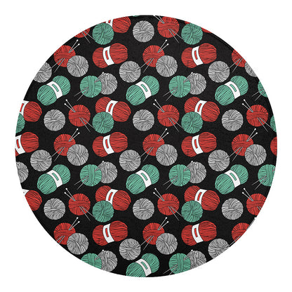 Crochet Yarn Pattern Print Round Blanket