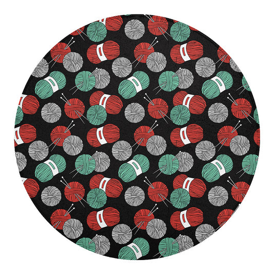 Crochet Yarn Pattern Print Round Blanket