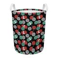 Crochet Yarn Pattern Print Round Laundry Basket