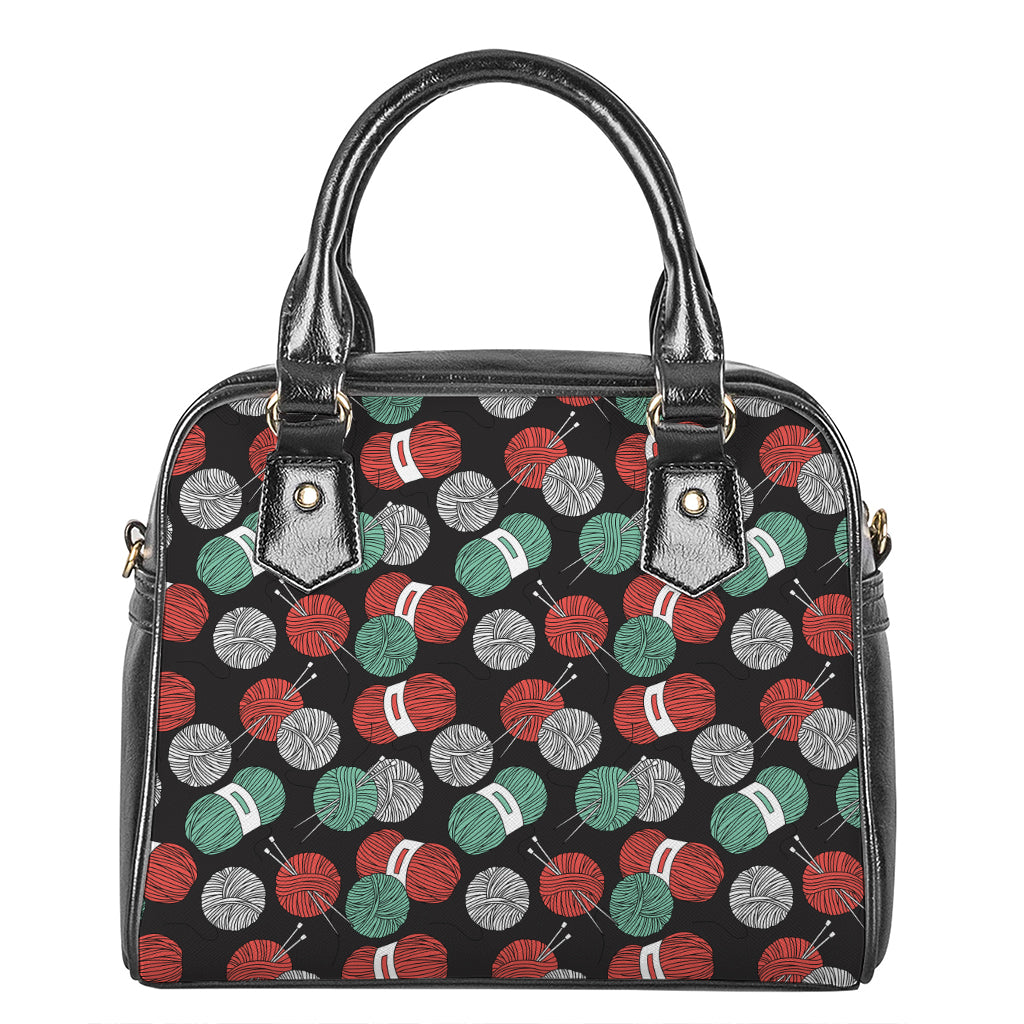 Crochet Yarn Pattern Print Shoulder Handbag