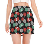Crochet Yarn Pattern Print Side Slit Mini Skirt