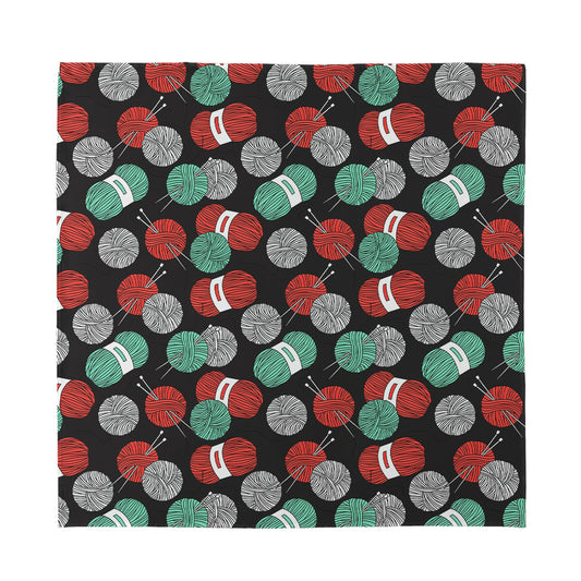 Crochet Yarn Pattern Print Silk Bandana