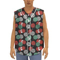Crochet Yarn Pattern Print Sleeveless Baseball Jersey