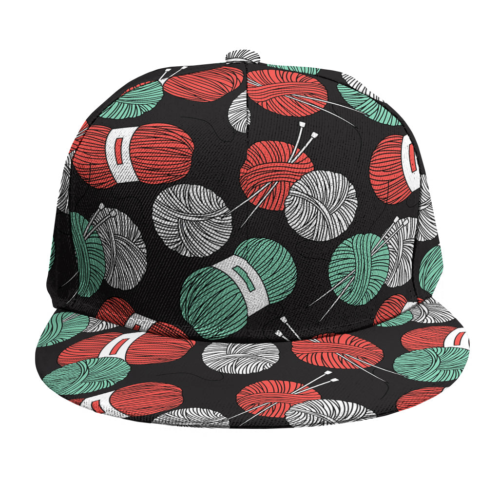 Crochet Yarn Pattern Print Snapback Cap