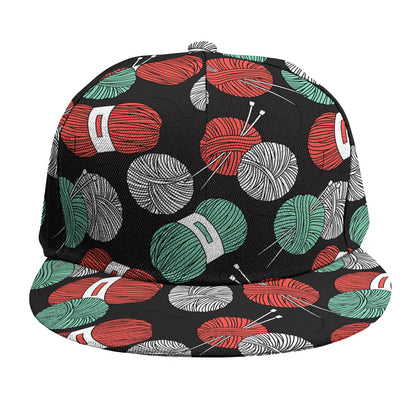 Crochet Yarn Pattern Print Snapback Cap