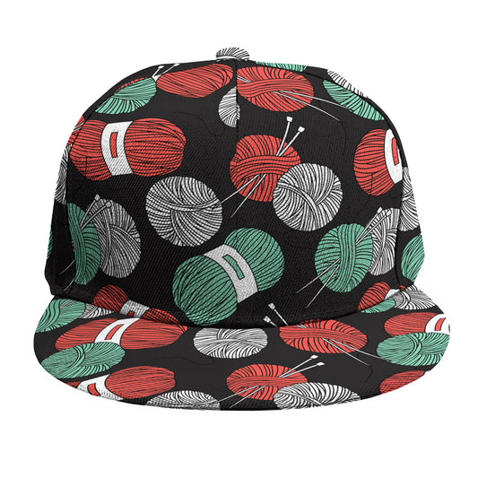Crochet Yarn Pattern Print Snapback Cap