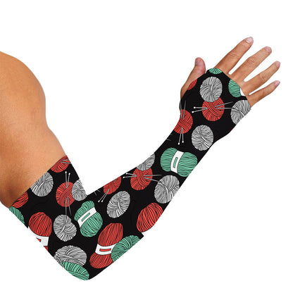 Crochet Yarn Pattern Print Sun Protection Arm Sleeves