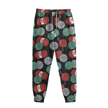 Crochet Yarn Pattern Print Sweatpants