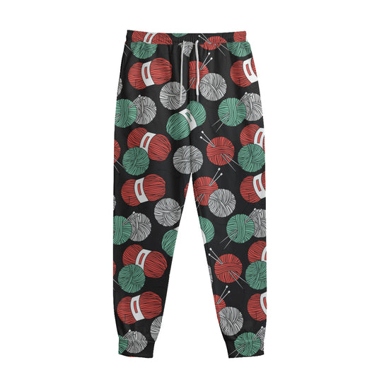 Crochet Yarn Pattern Print Sweatpants