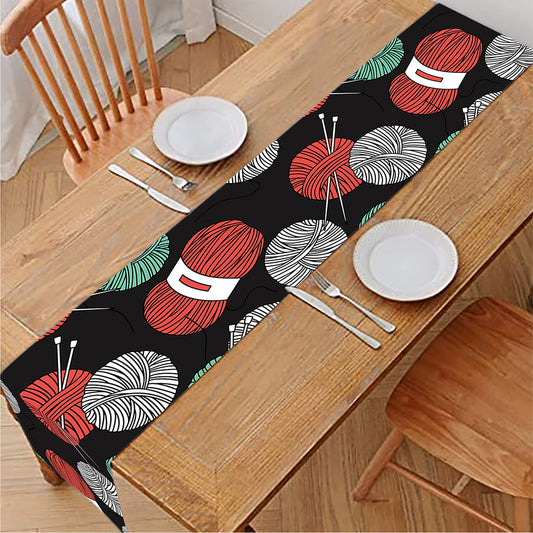 Crochet Yarn Pattern Print Table Runner