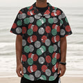 Crochet Yarn Pattern Print Textured Short Sleeve Shirt