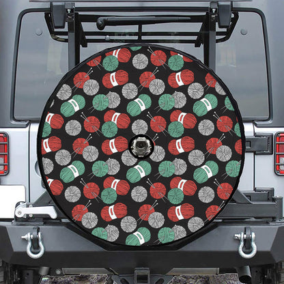 Crochet Yarn Pattern Print Tire Cover With Camera Hole