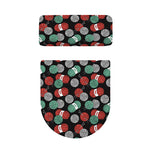 Crochet Yarn Pattern Print Toilet Lid And Tank Cover Set