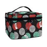 Crochet Yarn Pattern Print Travel Makeup Bag