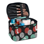 Crochet Yarn Pattern Print Travel Makeup Bag