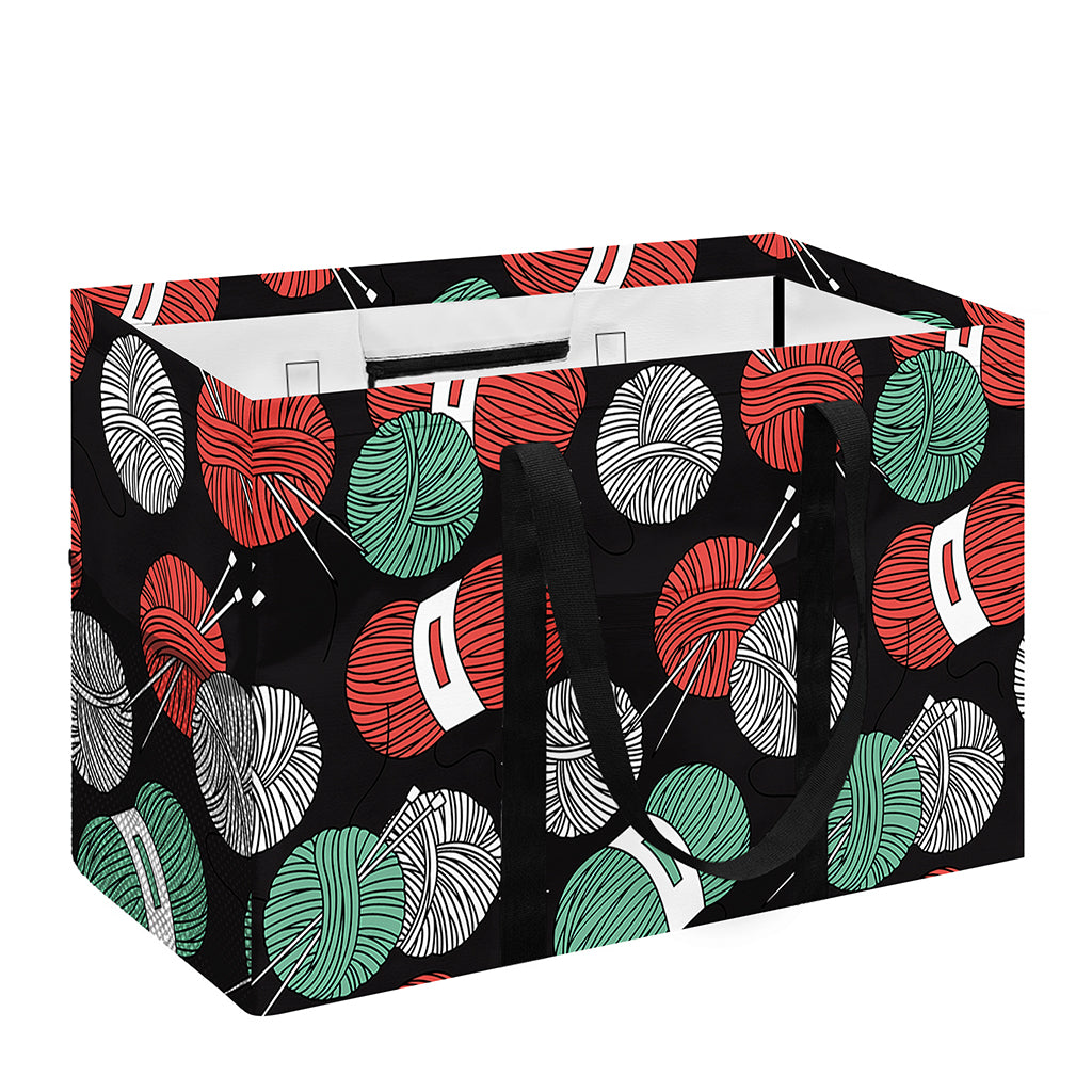 Crochet Yarn Pattern Print Utility Tote Bag